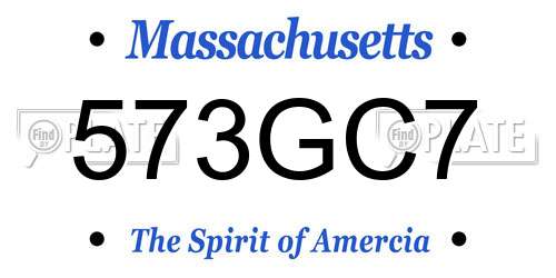 573GC7 Massachusetts License Plate