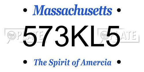 573KL5 Massachusetts License Plate