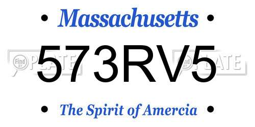 573RV5 Massachusetts License Plate