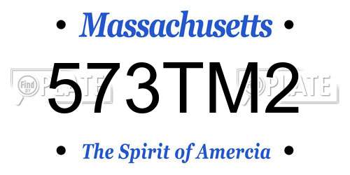 573TM2 Massachusetts License Plate