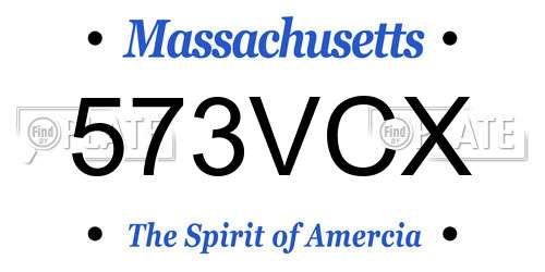 573VCX Massachusetts License Plate