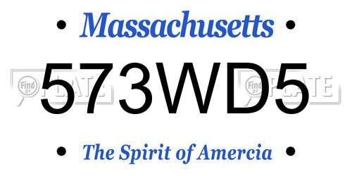573WD5 Massachusetts License Plate
