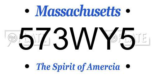 573WY5 Massachusetts License Plate