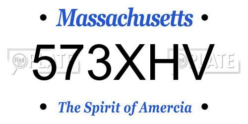 573XHV Massachusetts License Plate