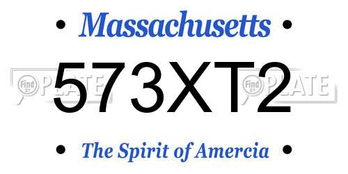 573XT2 Massachusetts License Plate