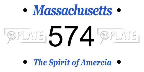 574 Massachusetts License Plate