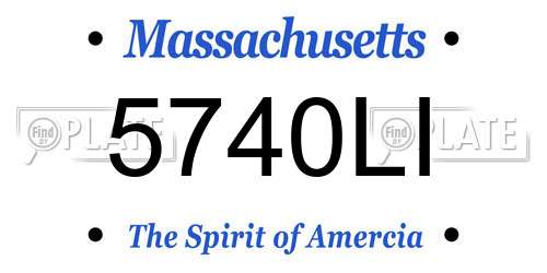 5740LI Massachusetts License Plate