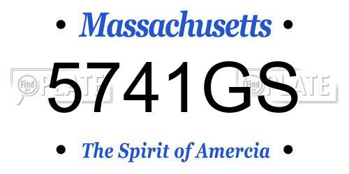 5741GS Massachusetts License Plate