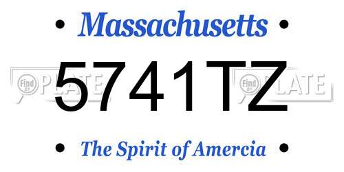 5741TZ Massachusetts License Plate