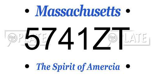 5741ZT Massachusetts License Plate