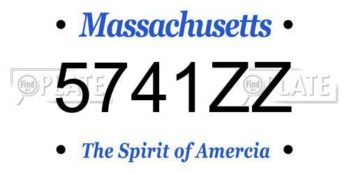 5741ZZ Massachusetts License Plate