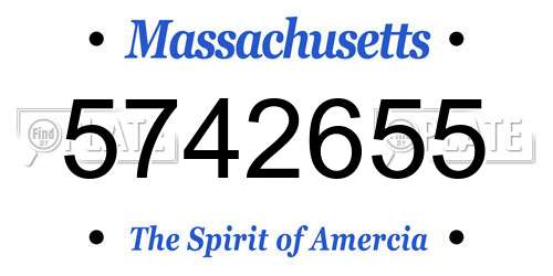 5742655 Massachusetts License Plate