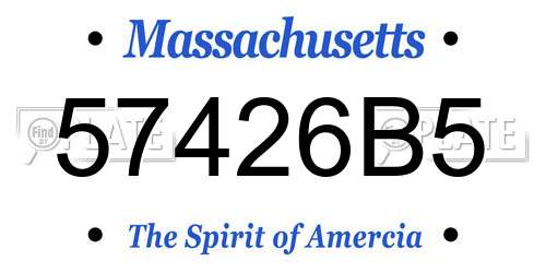 57426B5 Massachusetts License Plate