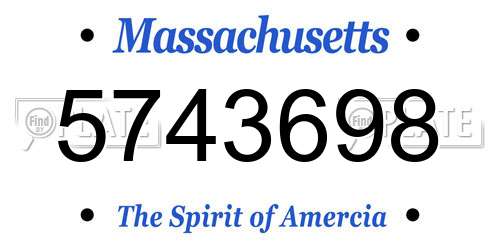 5743698 Massachusetts License Plate
