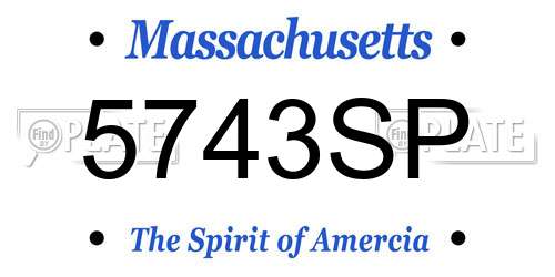 5743SP Massachusetts License Plate