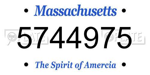 5744975 Massachusetts License Plate
