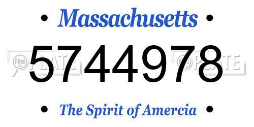 5744978 Massachusetts License Plate
