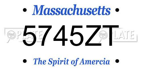5745ZT Massachusetts License Plate