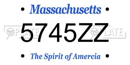 5745ZZ Massachusetts License Plate