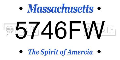 5746FW Massachusetts License Plate