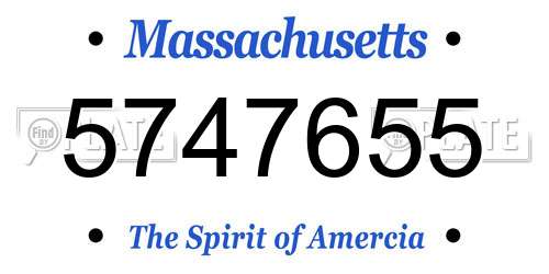 5747655 Massachusetts License Plate