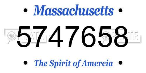 5747658 Massachusetts License Plate