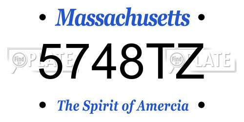 5748TZ Massachusetts License Plate