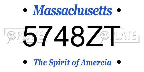 5748ZT Massachusetts License Plate