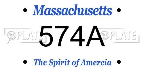 574A Massachusetts License Plate