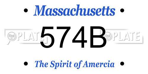 574B Massachusetts License Plate