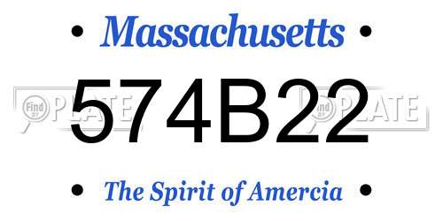 574B22 Massachusetts License Plate