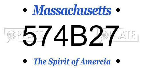 574B27 Massachusetts License Plate