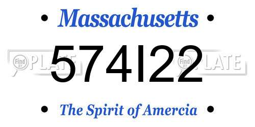 574I22 Massachusetts License Plate