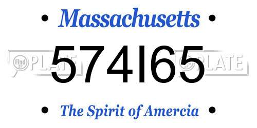 574I65 Massachusetts License Plate