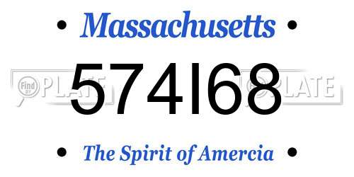 574I68 Massachusetts License Plate