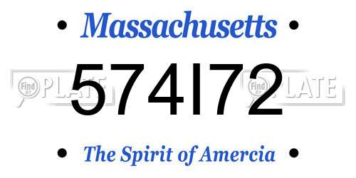 574I72 Massachusetts License Plate