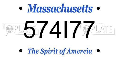 574I77 Massachusetts License Plate