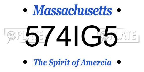 574IG5 Massachusetts License Plate