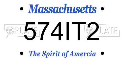 574IT2 Massachusetts License Plate
