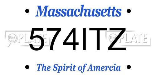 574ITZ Massachusetts License Plate
