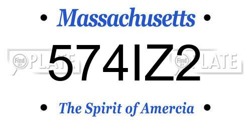 574IZ2 Massachusetts License Plate