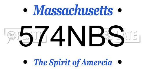 574NBS Massachusetts License Plate
