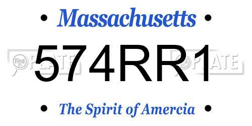 574RR1 Massachusetts License Plate