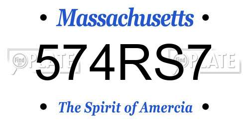 574RS7 Massachusetts License Plate