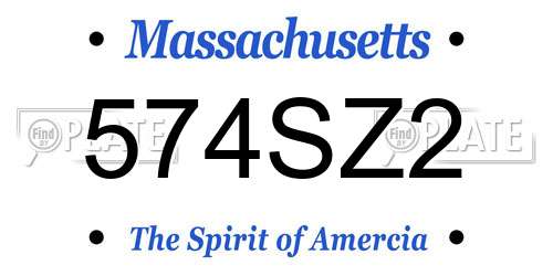 574SZ2 Massachusetts License Plate