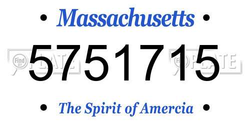 5751715 Massachusetts License Plate