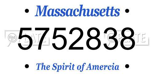 5752838 Massachusetts License Plate