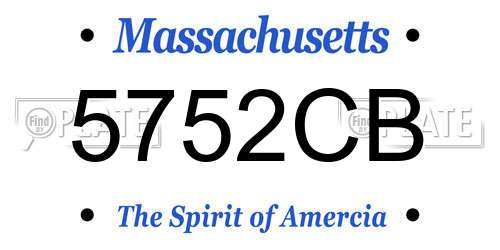 5752CB Massachusetts License Plate