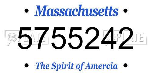 5755242 Massachusetts License Plate