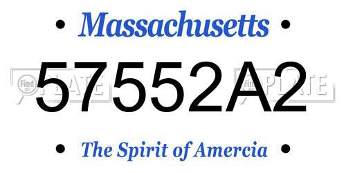 57552A2 Massachusetts License Plate